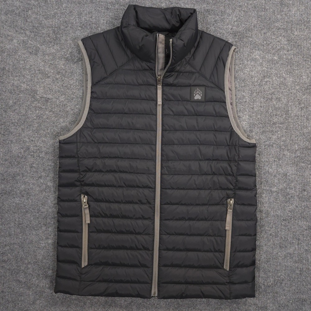 Duluth Trading AKHG Puffin Vest Mens Small Black Ripstop Water Repellent Shell‎